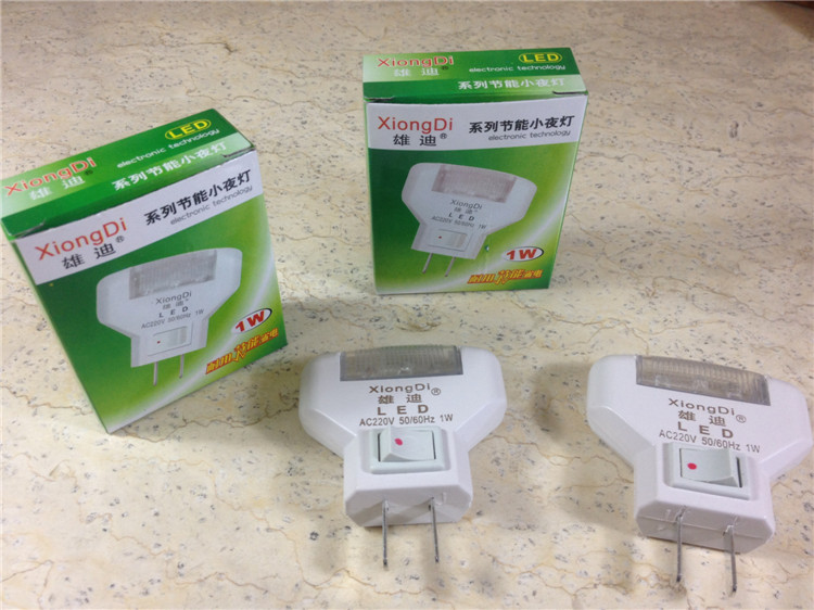 Xiongdi LED energy saving and environmental protection practical T Type 1W night light mini bedside night light baby Light Night Light