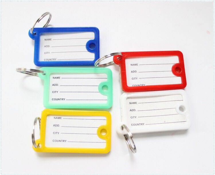 Eight flags 0083 key card color plastic keychain tube collection card classification buckle can write room number