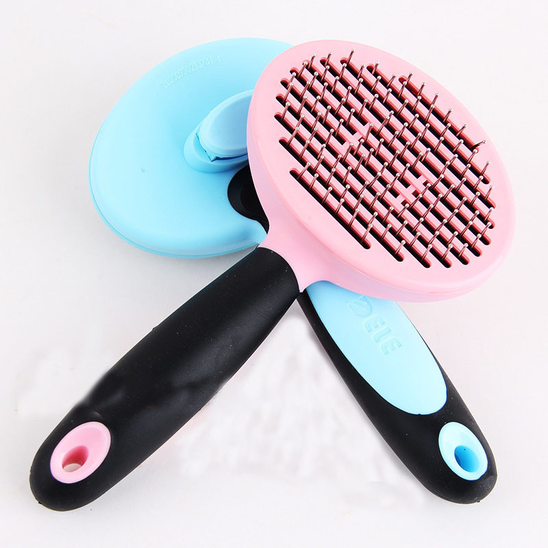 Dele dele round head needle comb dog comb comb massage brush with protective head pet comb ball bead self-cleaning massage comb