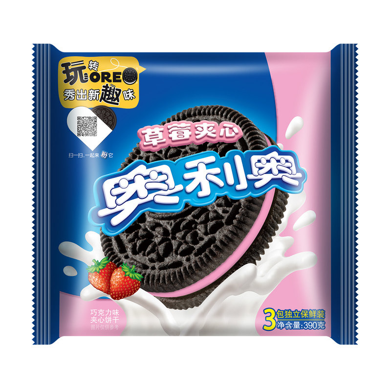 【天猫超市】亿滋 奥利奥巧克力草莓味夹心 390g 美味分享装