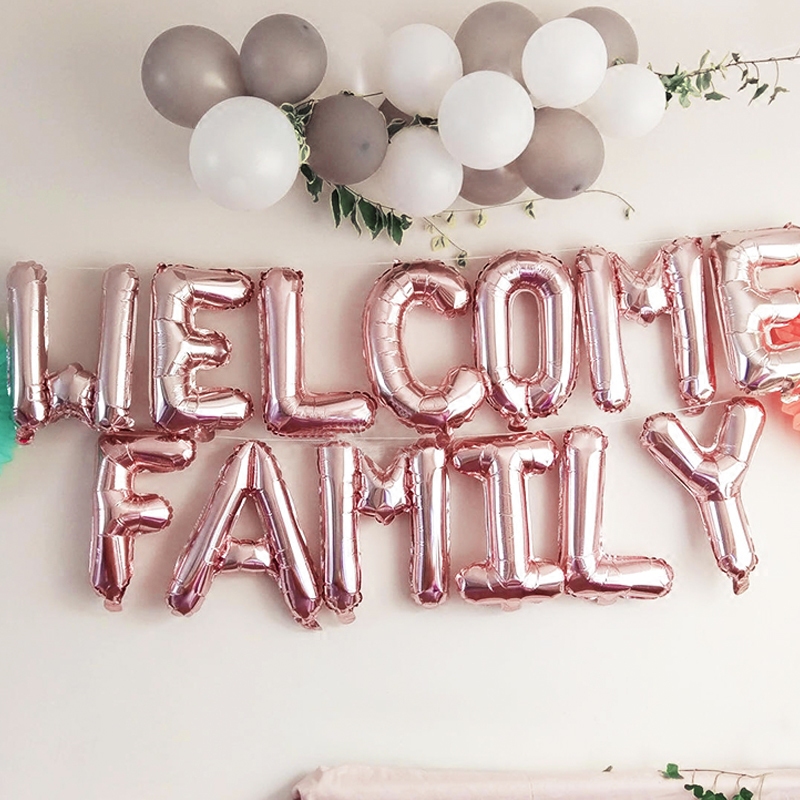 7 New Year's Eve Small 16 inch Rose Gold Pale Pink Alphabet English Self-selected Aluminum Film Balloon Courseage White Surprise Arrangement