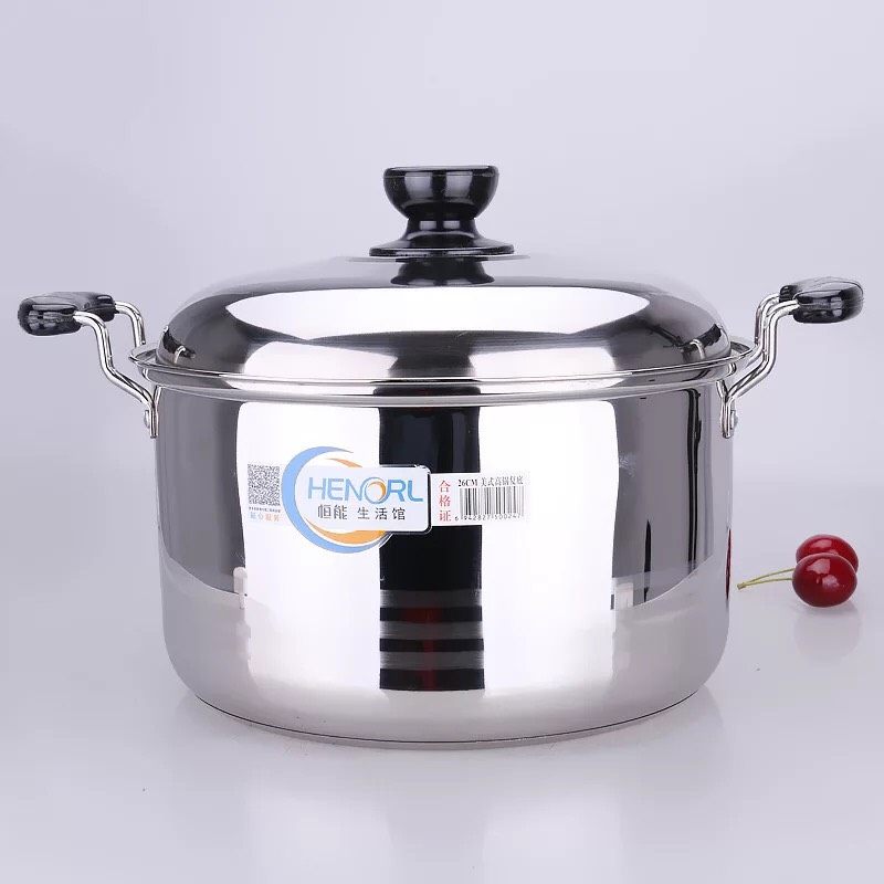 Hengneng non-magnetic stainless steel American pot soup pot porridge pot gas induction cooker universal boiling water pot large-capacity soup pot