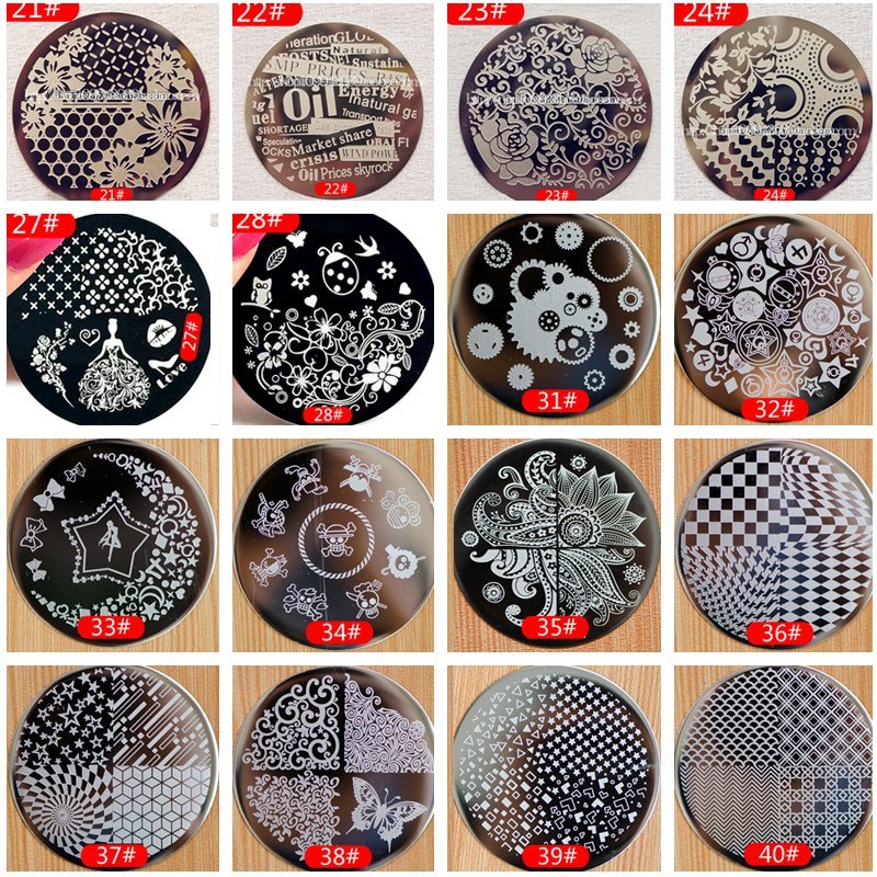 Nail Transfer Tool Printing Plate Nail Printing Edition Nail Polish Seal Template DIY Printing Set 21-40