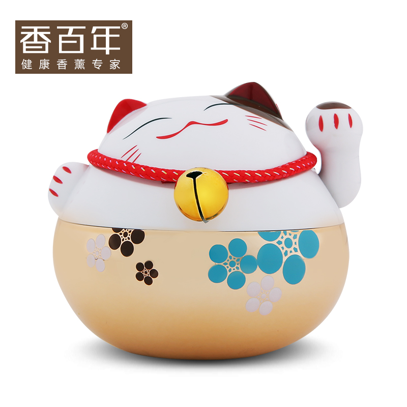 汽车香水座 可爱卡通招财猫高档创意香百年车载香水摆件 车用香膏