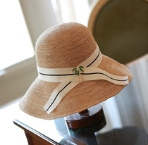 2020 summer new Korean version foldable raffia straw hat seaside holiday beach hat big brim dome sun hat women