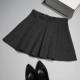 Đại học áo len xếp li mùa thu và mùa đông mới co giãn eo cao Phiên bản Hàn Quốc hoang dã một từ váy khâu váy chân váy tennis đen Váy