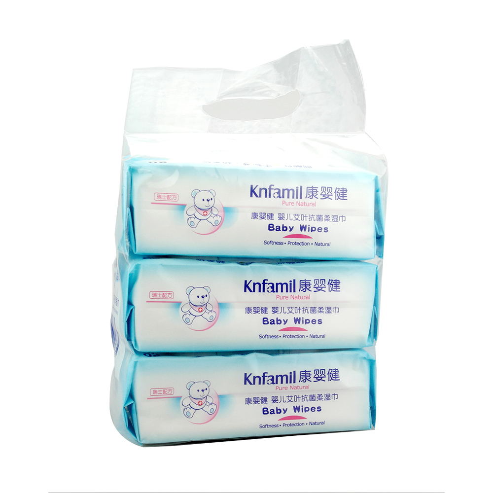 16年3月 Knfamil/康婴健婴儿艾叶抗菌柔湿巾80片*3包  KYJ663