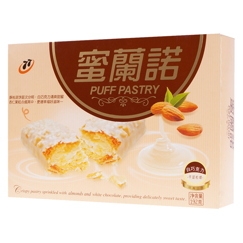 【天猫超市】台湾进口零食品77牌蜜兰诺松塔千层酥饼干曲奇12个装