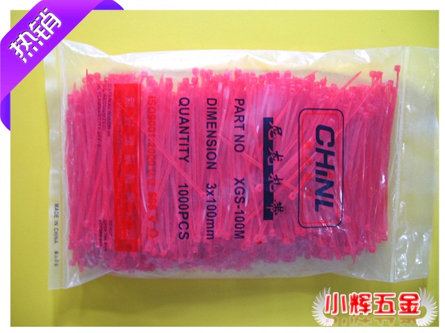 xingo New light ties 3 * 100mm red ties Self-locked nylon tie strapping with colored ties