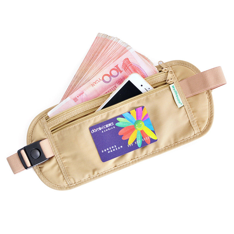 WELLHOUSE personal waist bag passport bag anti-theft document bag double bag large-capacity travel supplies abroad