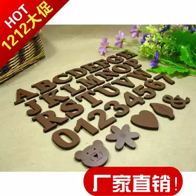 zakka groceries wooden beads Wood DIY English alphabet number slicing self-adhesive listing decoration accessories