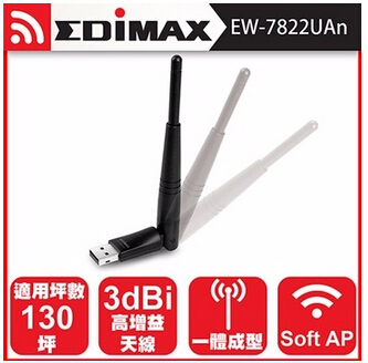EDIMAX EW-7822UAN 300Mbps Long-range USB Wireless Network Card for Physical Store