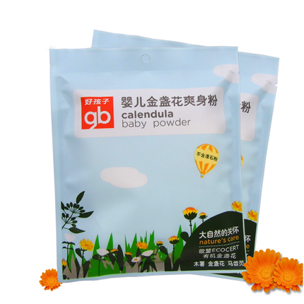 好孩子 婴儿金盏花爽身粉纯植物不含滑石粉 袋装70g V3209