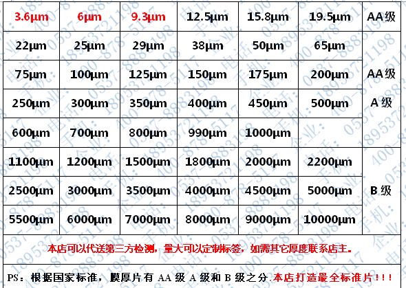 Coating Thickness Gauge standard sample sheet film thick sheet test calibration sheet test sheet era Yi Gao domestic CM