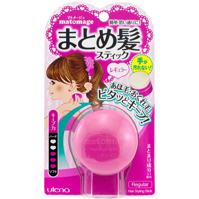 Japan COSME Yutenran Utena hair small broken hair fixed hair wax styling paste pink green regular version