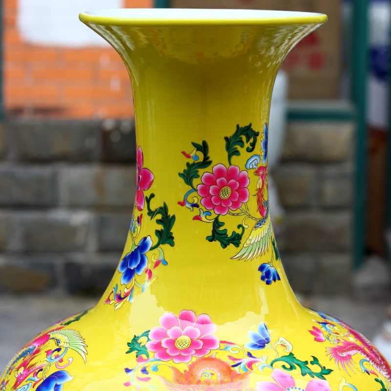 Jingdezhen ceramic vase in extremely good fortune dried flowers flower arrangement home sitting room office study large adornment furnishing articles
