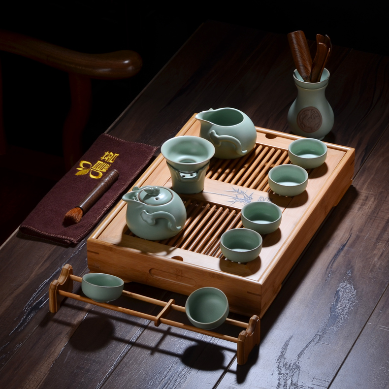 Morning tea set your up ceramic tea set suit household kung fu tea tray lid bowl tea sea) tea cups