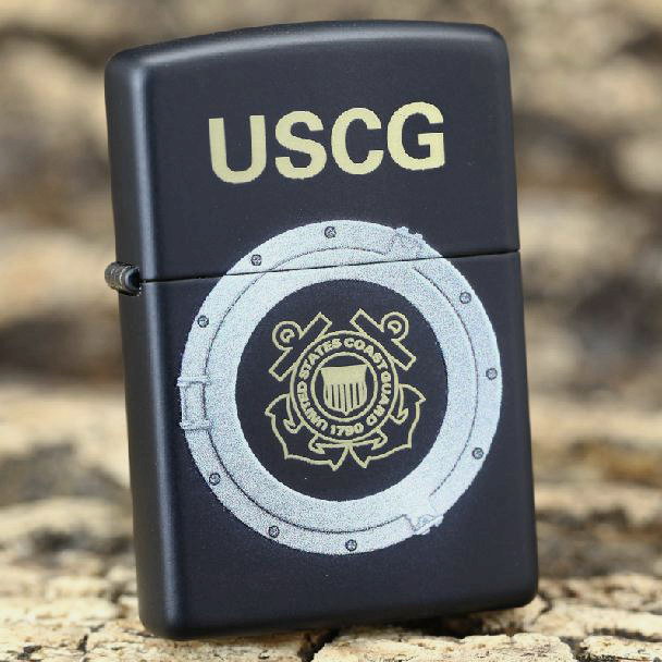 18 Years Old Piggy Zippo Black Paint USCG 28623