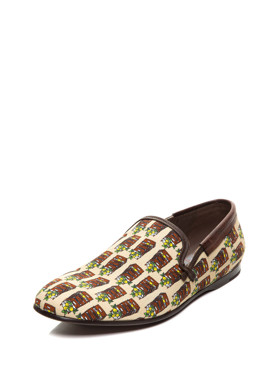 Dolce&Gabbana 米色水果箱印花休闲鞋