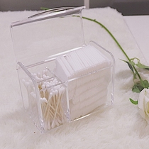 Cotton pad box transparent acrylic desktop cosmetics storage box Cotton swab box with lid dustproof lipstick sample