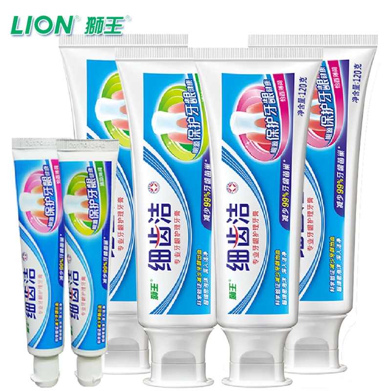 狮王细齿洁清凉牙膏120g*2+细齿洁怡香牙膏120g*2+细齿洁40g*2支