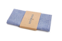 European synchronous cotton linen dinner dress suit pocket towel vintage handkerchief white blue houndstooth