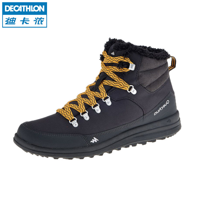 迪卡侬户外棉鞋男士女 冬季休闲保暖加绒雪地靴高帮 鞋子QUECHUA