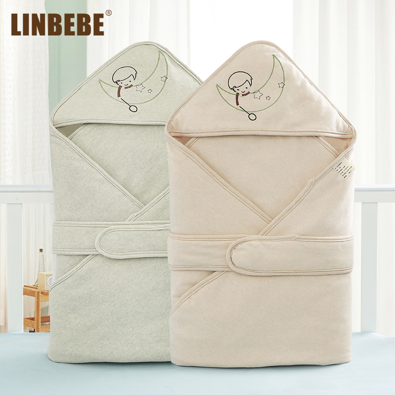 霖贝儿 竹纤维 绗缝加厚 填充竹棉 新生儿抱被 婴儿抱被 抱毯