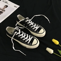 1970 đen thấp INS cổ điển đa năng 2019 mùa xuân và mùa thu đôi đại học ulzzang giày vải đơn giản giày lười thể thao nam