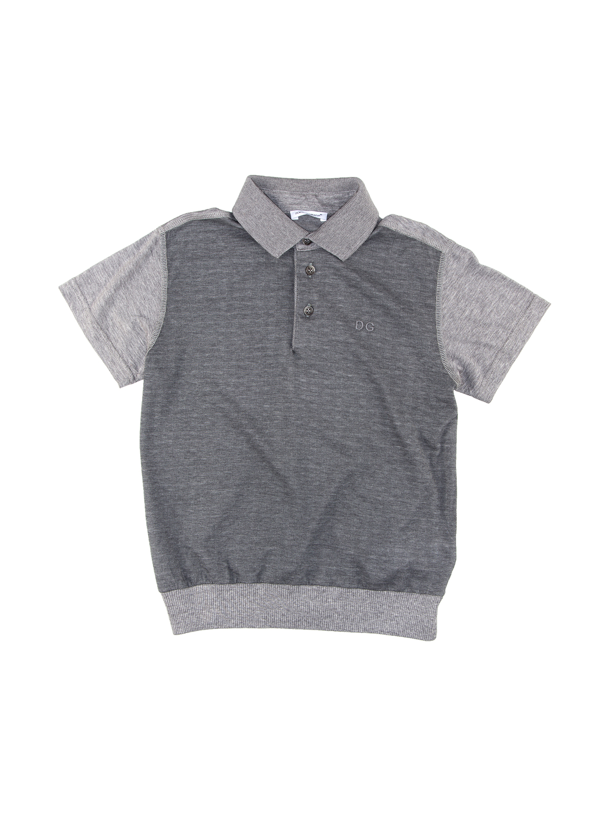 Dolce&Gabbana 灰色拼接全棉POLO衫