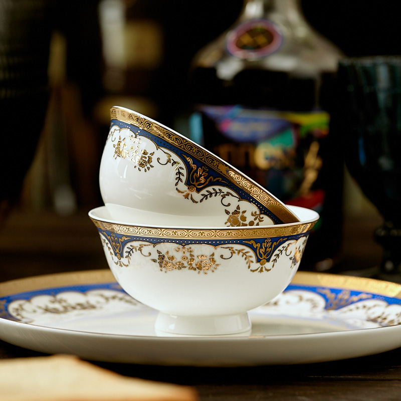 Jingdezhen ceramics 60 skull porcelain tableware suit combination of European court contracted dishes dishes spoon household
