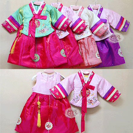 Clearance autumn and winter children's Hanbok Da Jang Jin quilted skirt girl baby one-year-old performance two-piece cotton skirt