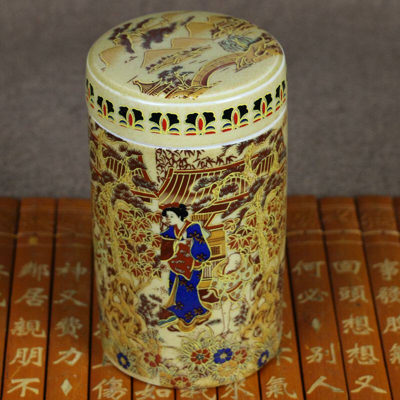 New product Jingdezhen ceramics antique porcelain bogu frame display Ming and Qing blue and white porcelain pastel twelve nobile tea caddy