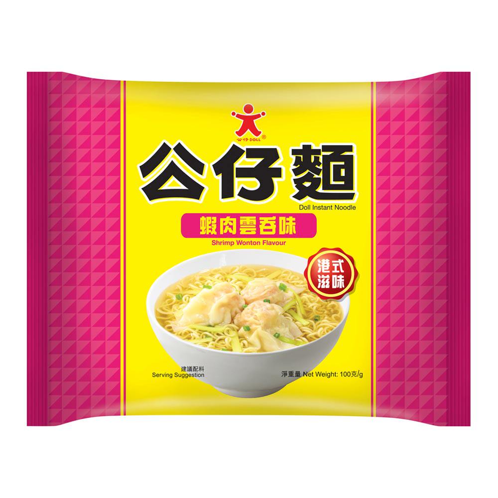 【天猫超市】香港进口方便面   虾肉云吞味公仔面100g/包