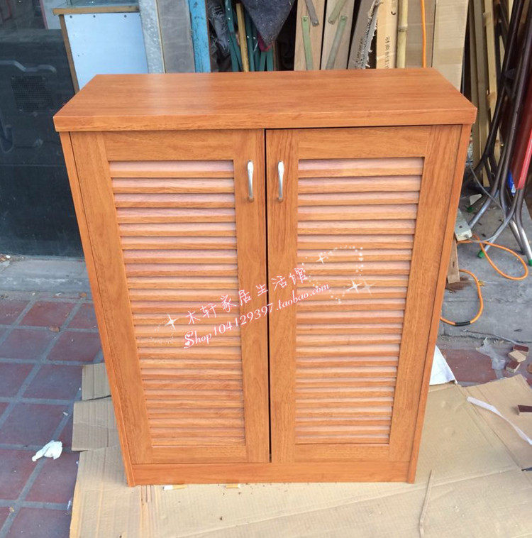 (Jiayi) Boutique Fashion Modern Louver Side Door Shoe Cabinet MDF Shoe Cabinet Two Door Shoe Cabinet