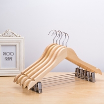 Multi-functional maple hangers Non-trace clip clothes hangers High-end hotel hangers Clothing store suit wooden hangers