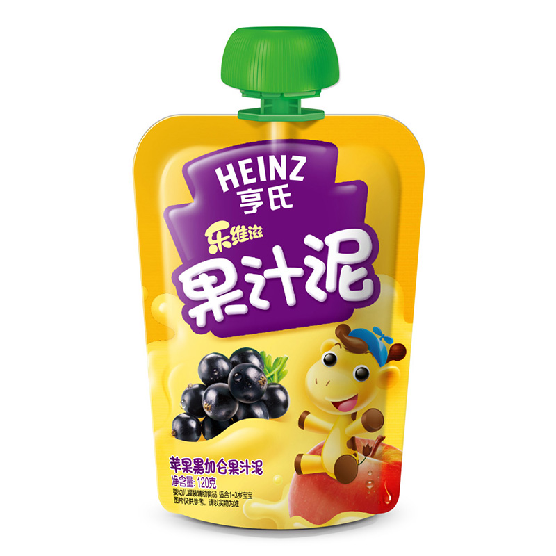 【天猫超市】亨氏 乐维滋 苹果黑加仑果汁泥120g 随时真果吸出来