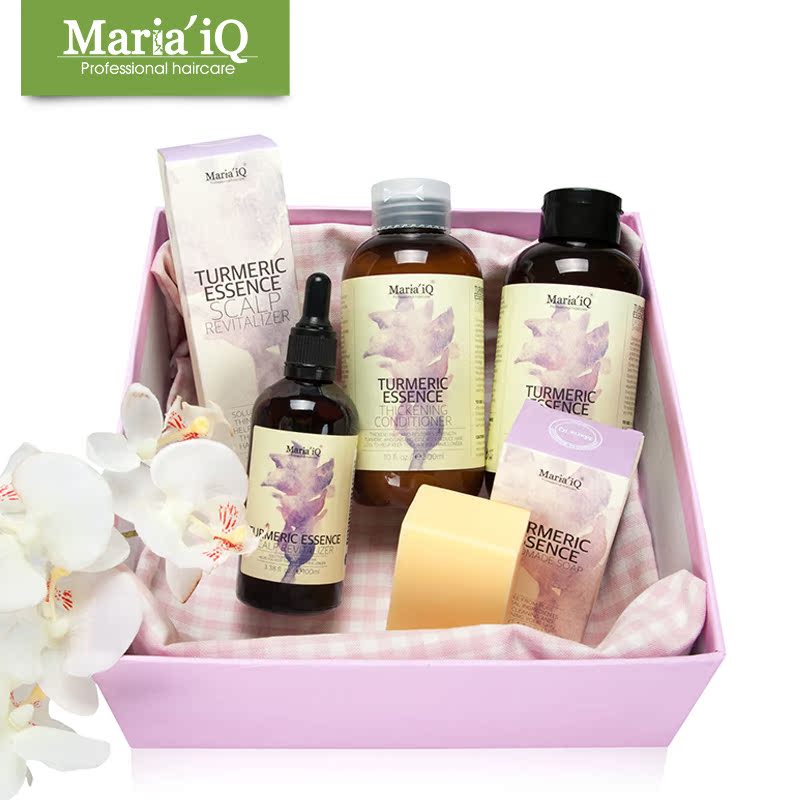 Maria'iQ/玛丽智慧姜黄花防脱发礼盒无硅油洗发水+护发素+手工皂