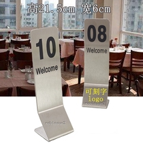 Highlight and large stainless steel table number table number number number card hotel table number restaurant card row number restaurant card