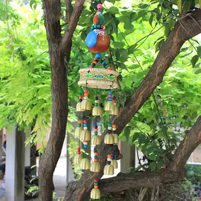 Dongba wind bells drum gourd copper bell pendant handmade door decoration anti-theft Bell shop dining room decoration pastoral style