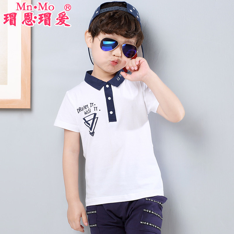 瑁恩瑁爱男童夏装短袖polo衫 韩版童装2016新款儿童纯棉T恤保罗衫