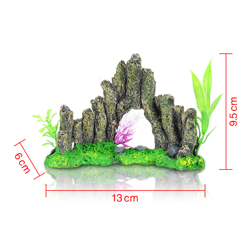 Jinlijia fish tank landscaping rockery aquarium simulation landscaping decoration fish tank rockery water grass decorative resin material