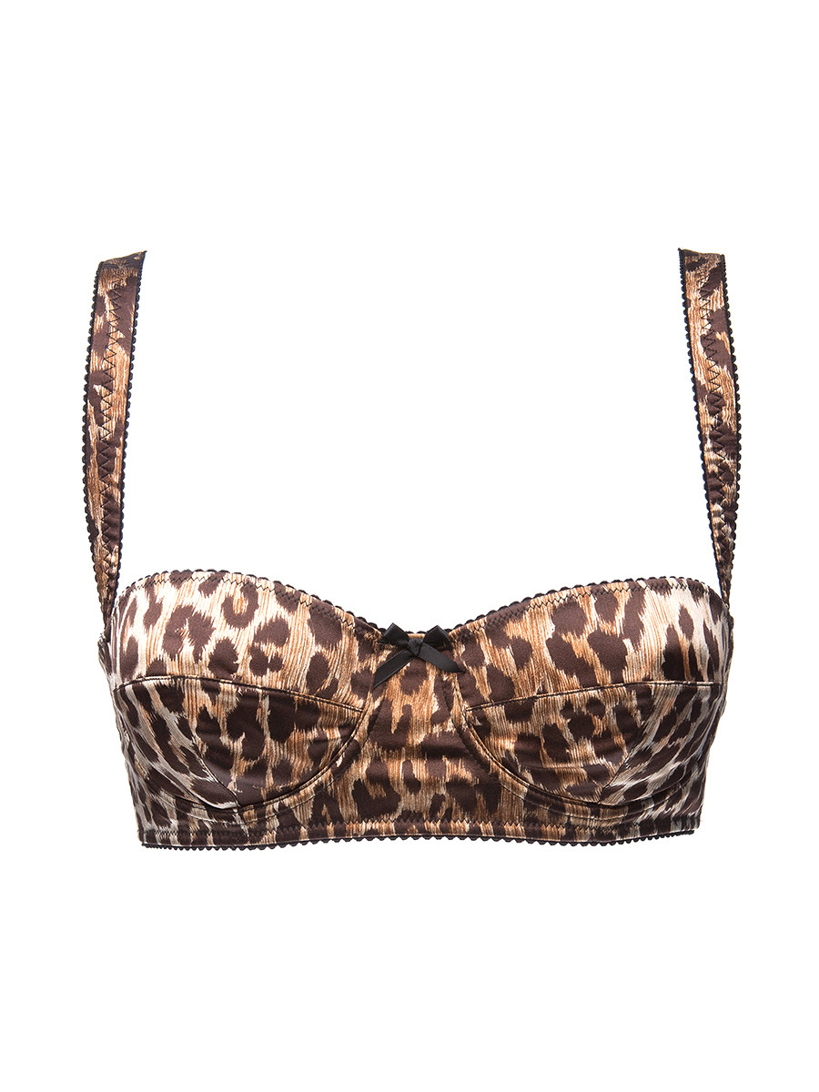Dolce&Gabbana 豹纹3/4杯薄款塑形文胸