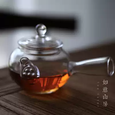 Heat-resistant glass teapot Transparent high temperature resistant Japanese tea maker Teapot side handle pot Ruyi tea life