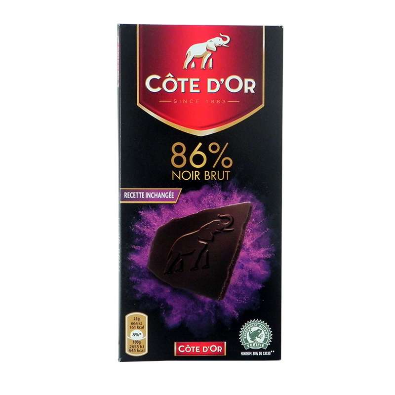 【苏宁易购】克特多金象COTEDOR 86%可可黑巧克力100g/盒