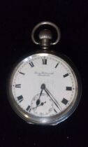 Iames Wadsioorth Manchester Denison silver case pocket watch old pocket watch