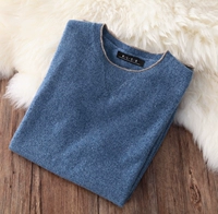 Mùa thu và mùa đông nam mới 100% áo len cashmere nguyên chất Áo cổ tròn dài tay áo thun dệt kim áo có cổ