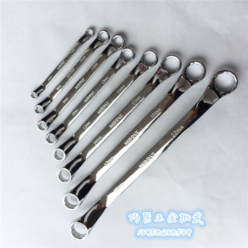 Double Head Plum Wrench Machine Tool Steam Repair Mirror Polished Wrench 7-8-10-12-14-17-19-30-32mm