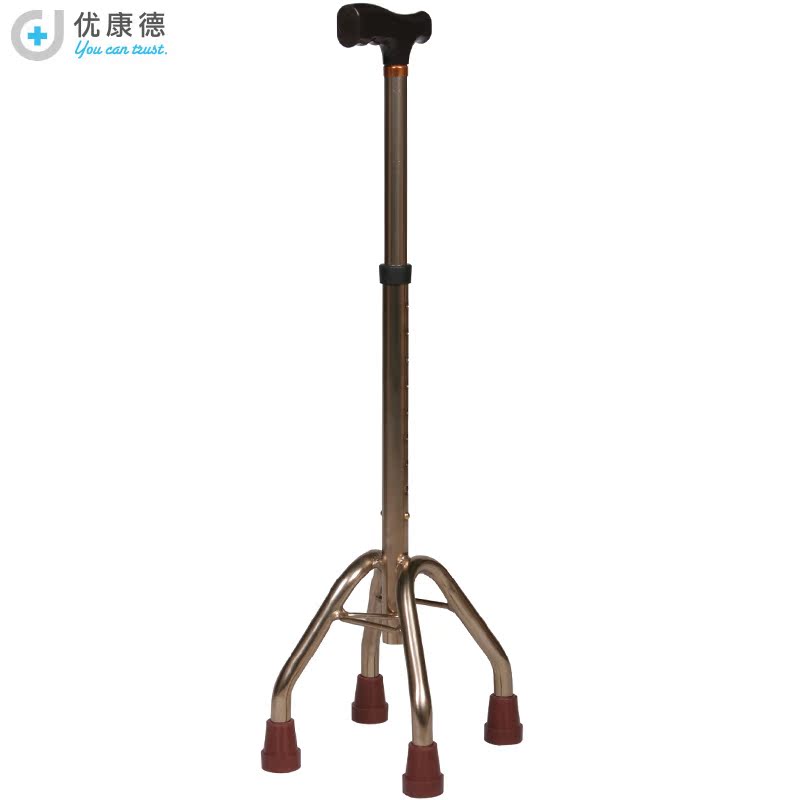 优康德 UKD-2640T 欧式小四脚拐杖 老人助行器 铝合金拐棍 手杖HT