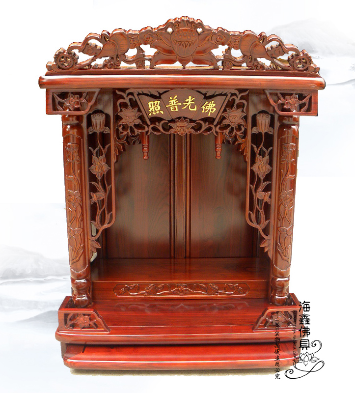 Haixin Buddha Furniture Buddha Shrine Temple Duck Claw Camphor Wood Hanging Cabinet Buddha Light Lucky Hanging Cabinet Red Flower Pear Huanghuali 68